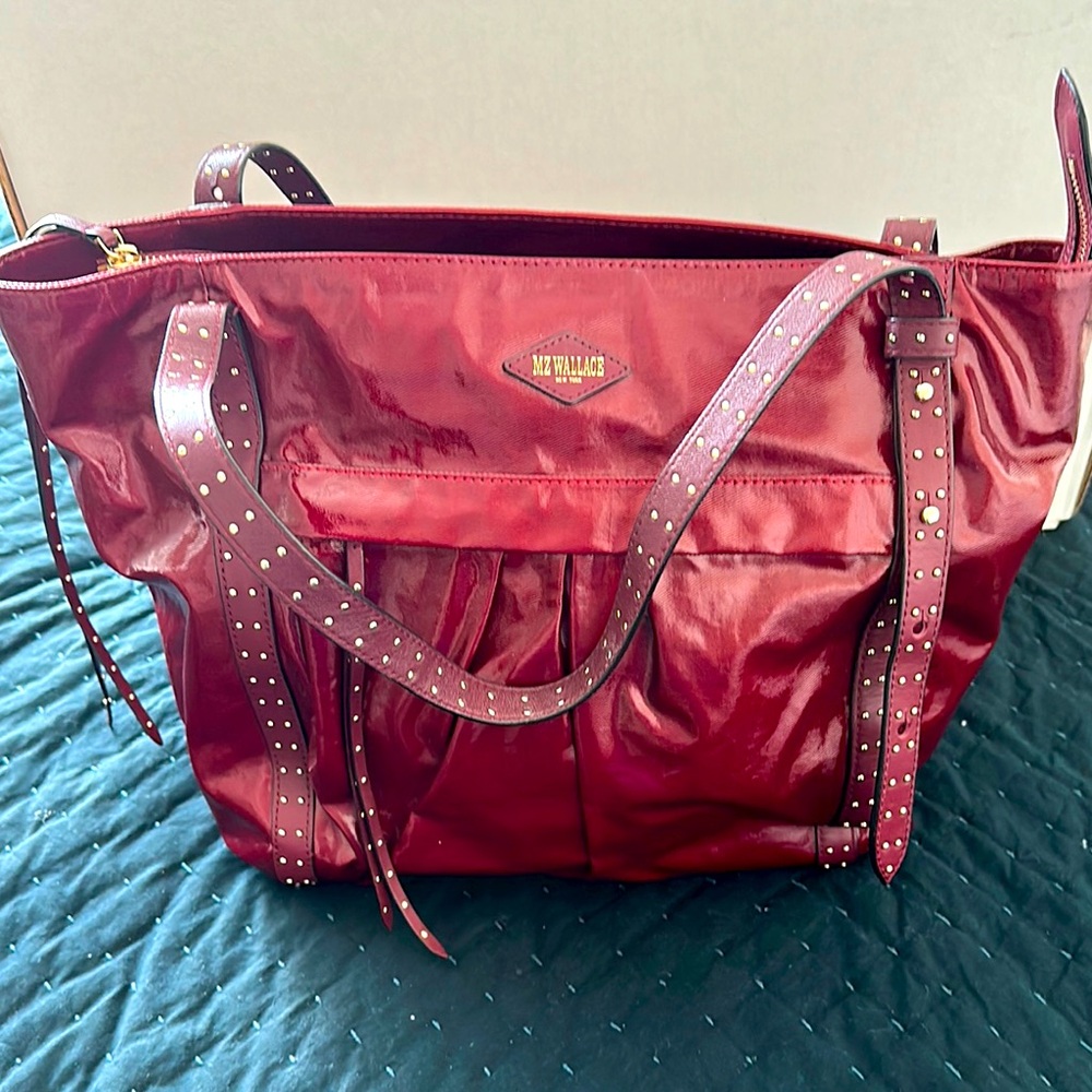 MZ WALLACE HARLOW TOTE; COLOR - CRANBERRY GLOSS